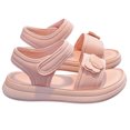 thumbnail image 4 of Xfvqtps Kids Girls Summer Sandals Open Toe Princess Butterfly Hook and Loop Soft Sole Leather Flats Shoes, 4 of 7