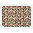 thumbnail image 1 of Dusty Blue Bath Mat, Vibrant Tender Camellia Flowers and Butterflies with Leaves Tropical Feels, Plush Bathroom Decor Mat with Non Slip Backing, 29.5" X 17.5", Multicolor, by Ambesonne, 1 of 2