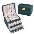 thumbnail image 1 of Joyero para mujer y niña (verde oscuro), joyero para guardar joyas, organizador de joyas para anillos, pulseras, pendientes, relojes, gafas, regalos de Navidad, 1 of 5
