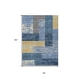 thumbnail image 3 of HomeRoots 612406 3 x 5 ft. Denim Blue & Gold Geometric Washable Indoor & Outdoor Rectangle Area Rug, 3 of 5