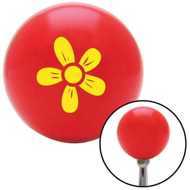 Yellow Flower Daisy Red Shift Knob with M16 x 1.5 Insert Shifter Auto