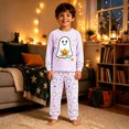 thumbnail image 4 of JAJAHO Halloween Kids Pajamas Boy Girl Long Sleeve Top And Pants Set Ghost Sleepwear 2 Piece Set 2-10Y, 4 of 7