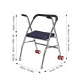 thumbnail image 2 of 2 en 1 Pliant Adulte Marchette Siège de Dossier avec Roue pour les Personnes Âgées Utilisateurs et Mobilité Réduite avec Handicapés, Hauteur Réglable Marchette Roulante en Acier, 300lb Capacité de Poids, 2 of 9