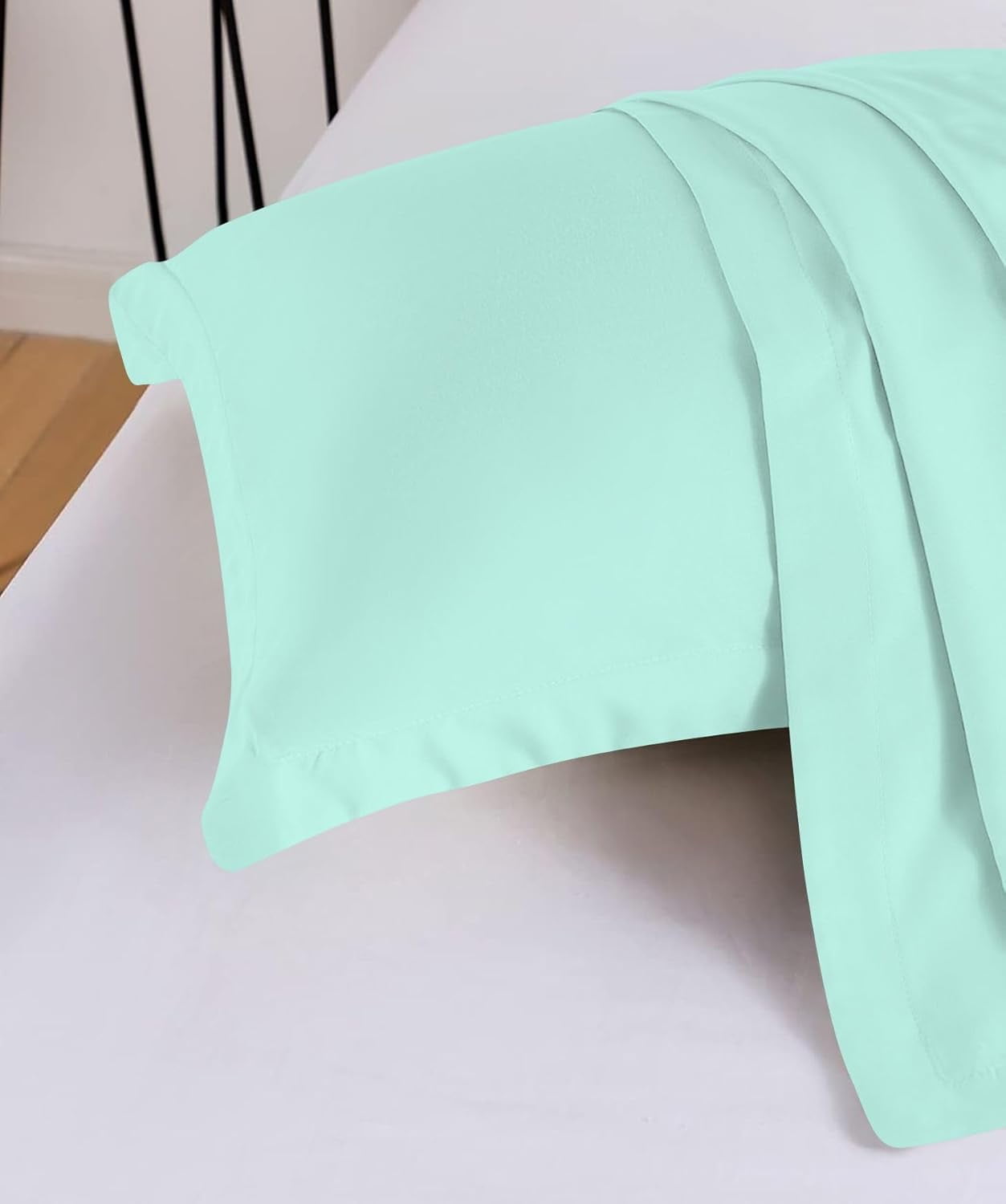 3 Piece Luxury Thicker Pattern Comforter Set, 800 TC, 100% Egyptian Cotton, King/California King Size Aqua Blue Solid Color