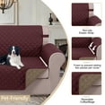 thumbnail image 4 of U-NICE HOME Reversible Sofa Cover 3-Seater, Washable, Water Repellent, Elastic Straps, Burgundy/Tan, 4 of 6