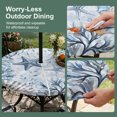 thumbnail image 5 of Round Outdoor Tablecloth with Umbrella Hole and Zipper, Blue Starfish Coastal Tablecloth with Elastic Waterproof, Seaside Summer Ocean Shell Conch Patio Table Covers for 36" - 44" Picnic Pool Tables, 5 of 9