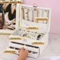 thumbnail image 2 of Jewelry Box with Organizer Drawer, 3-Layer Jewelry Organizer box for Rings Earrings Necklace Bracelets jewelry boxes, Gift for Women Girls (White), 2 of 7