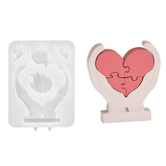 WINDLAND Hands Holding Heart Silicone Mold Statue Ornament Mould DIY Candle Plasters Mold