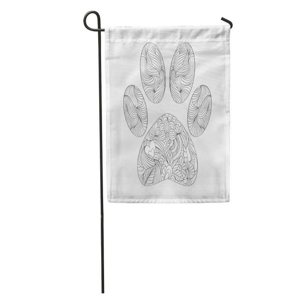 Laddke Dog Of Abstract Paw Coloring Page For Adult Cat Book Antistress Garden Flag Decorative Flag House Banner 28x40 Inch Walmart Com Walmart Com