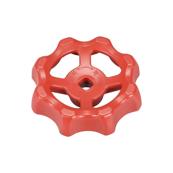 Uxcell Square Broach 8x8mm Wheel 74mm Plastic Faucet Round Wheel Handle Red 1 Pack