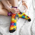 thumbnail image 7 of Women's Men's Autism Awareness Puzzle Flag Colorful Novelty Pattern Crew Athletic Socks, 7 of 7