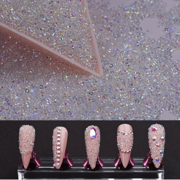 20000Pcs Nail Art Rhinestone Stud Diamond Micro Sprite Crystal Small Nail Gemstone Candy Glitter Beaded Nail Pendant