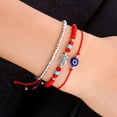 thumbnail image 3 of Evil Eye Bracelet Pack Set of 4 Anklet Black Red String Lucky Protection Handmade Adjustable Bracelets for Women Men, 3 of 10