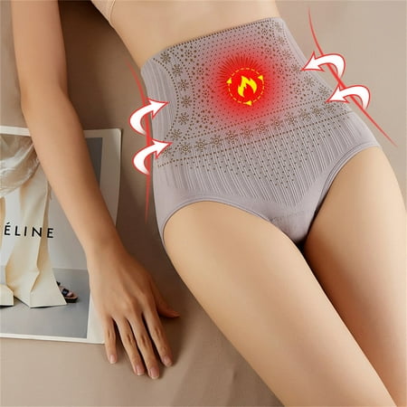 

absuyy Plus Size Panties for Women Abdominal Contraction Thin Waist Solid Color Hip Lift High Waist Warm Belly Comfortable Brief Underwear Purple Size 2XL
