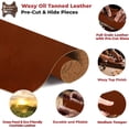 thumbnail image 3 of European Leather Work Oil Tanned Leather 5-6 OZ 2-2.4mm Pre-Cut Size: 21-25 SQ FT  Medium Brown Color  Full Grain Cowhide Handmade Waxy Finish Leather for DIY, Crafts, Sheaths, Sewing, Workshop, 3 of 8