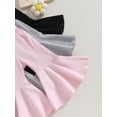 thumbnail image 7 of 3pcs/set Baby Girl Flare Pants Solid Color Ribbed Trousers Toddler Elastic Waist Fall Bell Bottom Leggings, 7 of 7