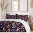 thumbnail image 6 of Ambesonne Nocturnal Duvet Cover Sets, Moons and Stars Shapes, 2-Queen, Indigo Marigold Mustard, 6 of 7