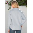 thumbnail image 2 of ZhiHiMeRi Women's Gray Pinstripe Blouse – Smocked Cuff Office Shirt 2XL, 2 of 12