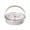 A002- Clear (With Lid), variant on Large Transparent Fruit Tray with Compartment, Portable with Leather Handle, for Home Kitchen Living Room Party