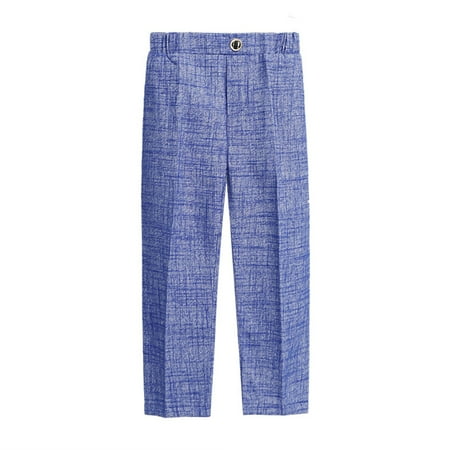 

KYAIGUO Boys Flat Front Dress Pants Side & Back Pockets Spring Lightweight Boys Uniform Chino Pants Sized 1-14T