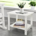 thumbnail image 4 of Stoog Outdoor Patio Rectangular Side Table, 2-Tier End Table for Adirondack Chair, Backyard, Garden, Pool, Lawn, Beach, White, 4 of 8