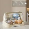 thumbnail image 3 of Bottle Drying Rack with Lid, Dustproof Storage Box with Removable Drain Tray, Space-Saving Countertop Organizer for Cups & Containers, Reusable Drying Rack, 3 of 6