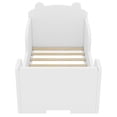 thumbnail image 3 of Yoneston Toddlers Floor Bed with High Safety Guardrail, Bear Shaped Cot Bed for Toddlers Boys Girls Ages 3-6, White, 3 of 8