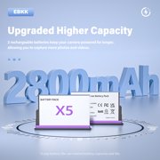 2 Pack Rechargeable Battery for Insta360 X5 Action Camera, Dual-Slot Charger Hub for Insta 360 X5 Battery