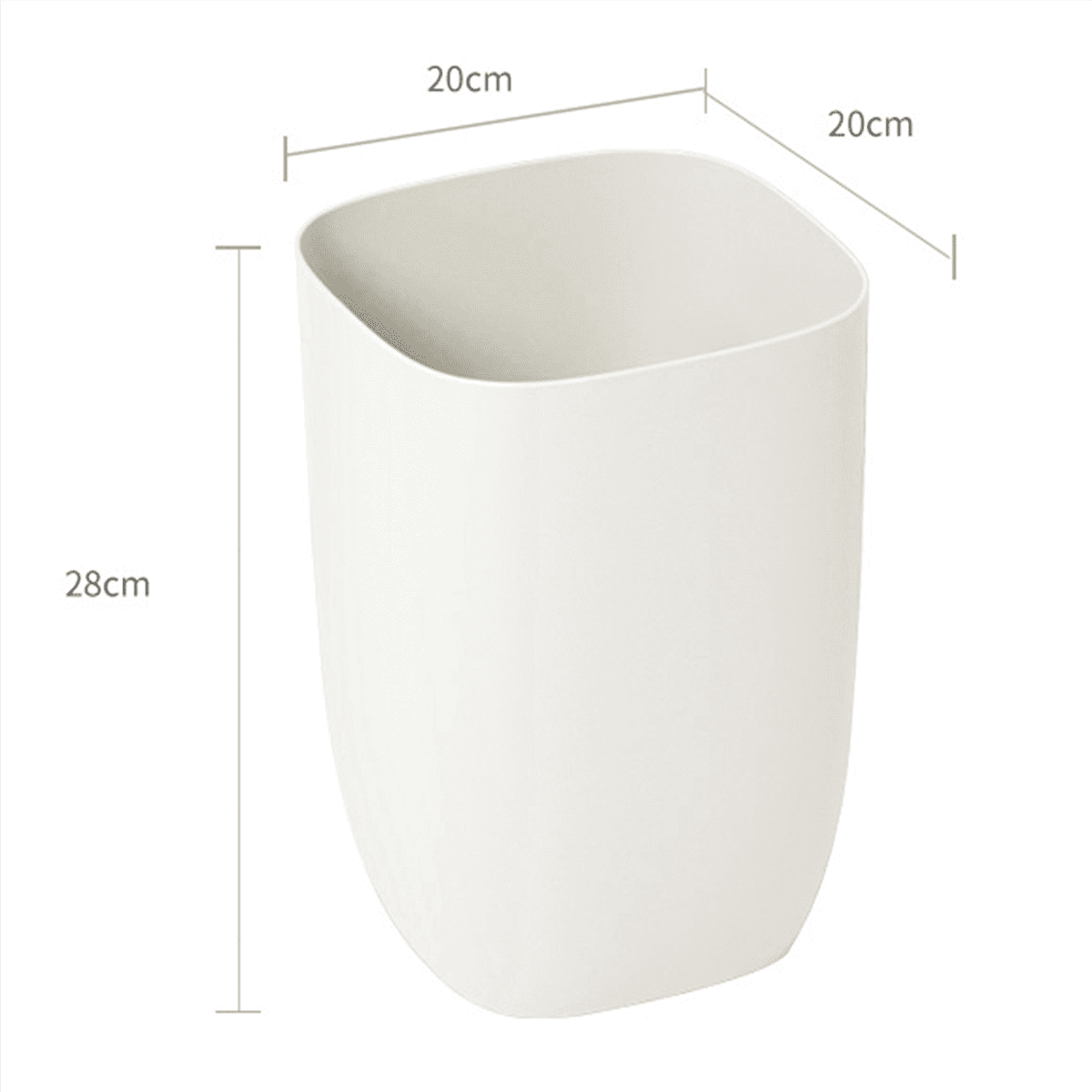 2X Bathroom Trash Bin Small  Can Plastic Waste Paper Rubbish Bin Modern Bin for Bathroom Bedroom Living Room White