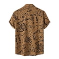 thumbnail image 4 of Penkiiy Hawaiian Shirt for Men, Unisex Summer Beach Casual Short Sleeve Button Down Shirts, Printed Clothing L Gold, 4 of 9