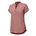 thumbnail image 6 of Womens Shirts Fashion Casual V Neck Button Short Sleeve T Shirt on Sale, 6 of 6