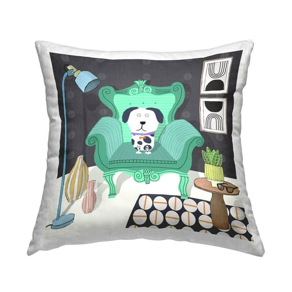 Stupell Industries Dog in Modern Layout Decorative Printed Throw Pillow Design by Carla Daly