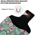 thumbnail image 3 of Haosy Abstract Pink Green Circles Golf Mallet Putter Cover Strong Magnetic Leather Golf Club Headcover Closure, 3 of 7