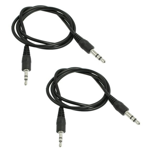 2X 23 inch Long 2.5mm Male to 3.5mm Male Audio Adapter Cable