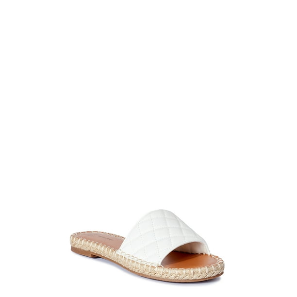 Time and Tru Women’s Quilted Espadrille Slides - Walmart.com