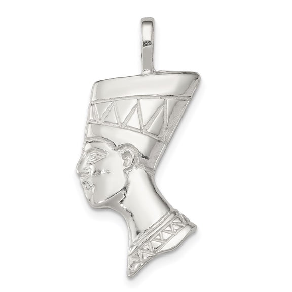 Sterling Silver Polished Nefertiti Head Pendant QC8634