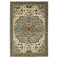 thumbnail image 3 of Oriental Weavers Andorra Area Rug - 2451B - 3'3" x 5'2" - in Ivory/ Blue - Vintage Inspired, Stain Resistant, Family and Pet Friendly , Entrway, Bedroom Rug, 3 of 4