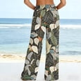 thumbnail image 5 of Amzcrzy Wide Leg pants Women 2026 Floral Print Cotton Linen Womens Trouser Pants Loose Fit Casual Summer Palazzo Pants Breathable High Waisted Lounge Pants Women with Pockets for Vacation Daily, 5 of 7