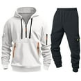 thumbnail image 4 of PNTUTB Sweatsuits for Men 2 Piece Hoodie Tracksuit Athletic Long Sleeve Outfit Set Casual Pullover Suit Set, 4 of 5