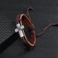 thumbnail image 4 of Veshon Leather Cross Bracelet for Teen Boy or Men, Cool Christian Gift Ideas for Young Teenage Boys for Confirmation, Baptism, Christmas Stocking Stuffers, 4 of 5