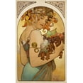 thumbnail image 2 of Mucha, Alphonse 10x14 Black Ornate Wood Framed with Double Matting Museum Art Print Titled - Fruit, 2 of 4