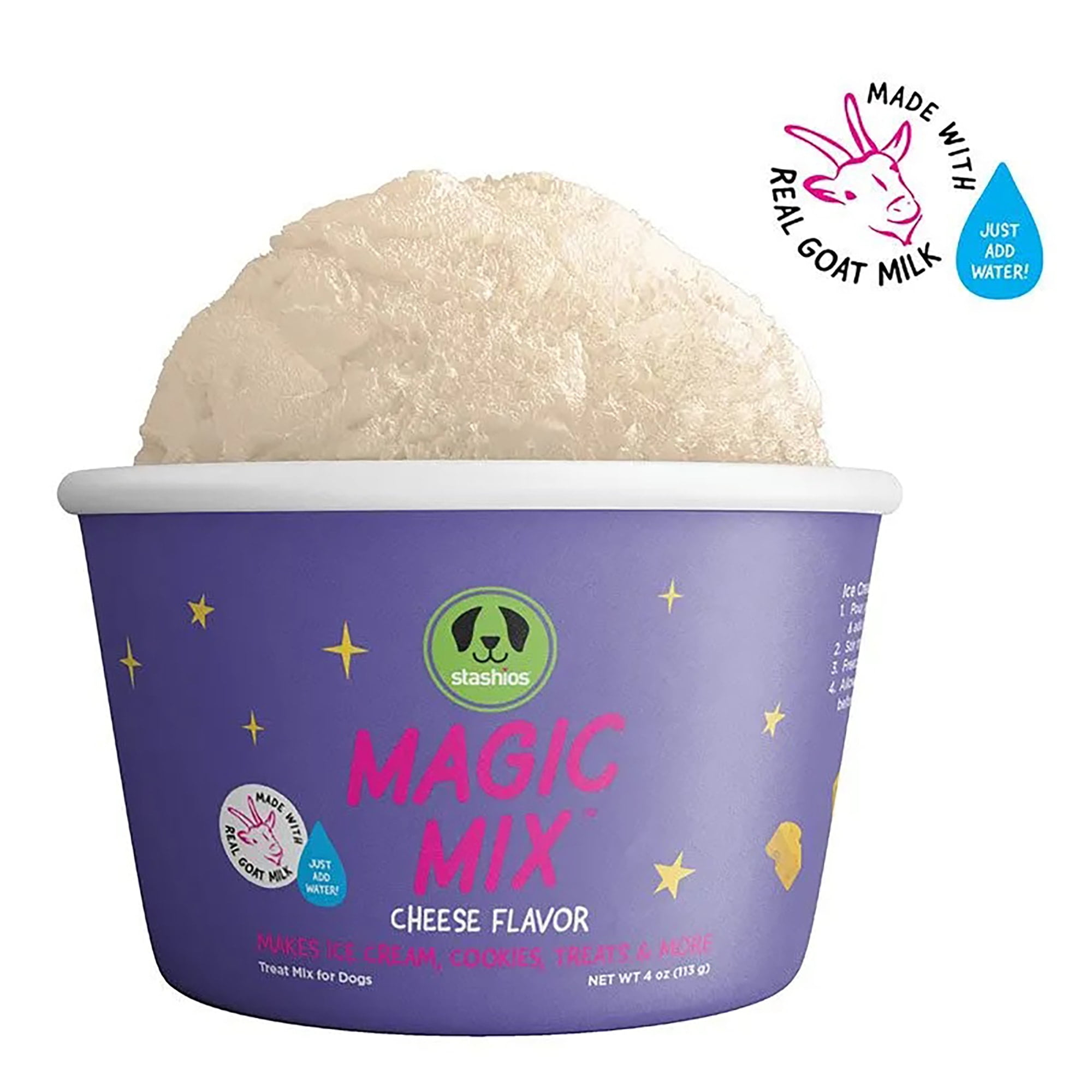 Stashios: Magic Mix - Cheese Flavor - 4oz, All-In-One Powdered Treat Mix For Dogs, Just Add Water, Use To Create Ice Cream, Cookies, Treats & More!