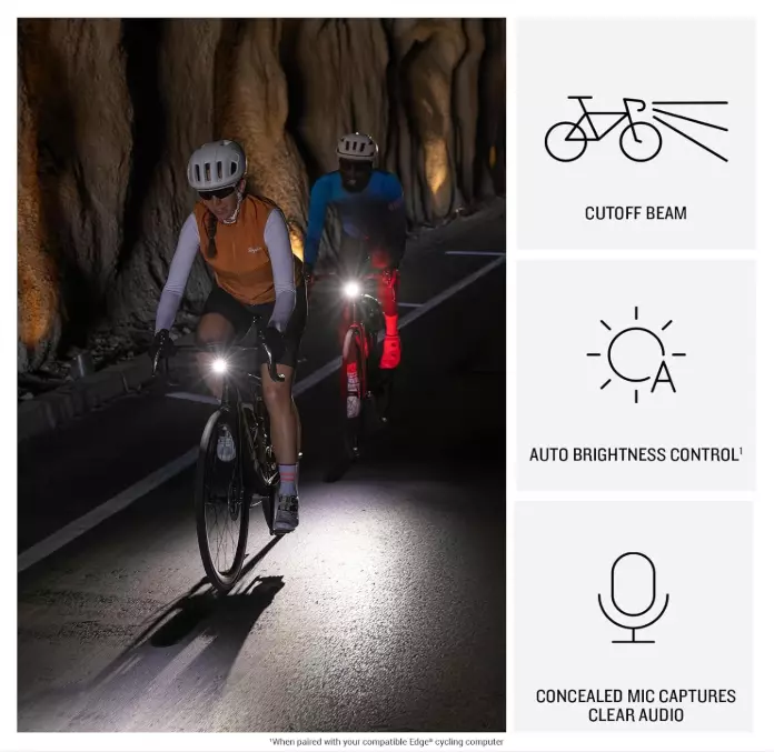 Garmin Varia Vue, Cycling Headlight and 4k Camera, Light Intensity up to 600 Lumens, Crystal-Clear Video Recording, Incident Detection While Cycling with Wearable4U PowerBank Bundle
