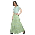thumbnail image 2 of Moomaya Printed Two Piece Flared Skirt And Crop Top Rayon Ethnic Set For Girls, 2 of 6