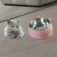thumbnail image 4 of DOLITY Pet Feeder Raised Food Feeder Cat Dog Neck Protective Bowl Pet Supplies Anti Slip Metal Pink, 4 of 8