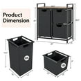 thumbnail image 3 of Gymax Freestanding Laundry Hamper Basket Organizer w/ 3 Pull-Out Removable Bags, 3 of 10