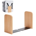 thumbnail image 2 of 2 piezas de sujetalibros de madera simples, estanterías engrosadas, sujetalibros, madera maciza para estudiantes, cabeza redonda/cabeza cuadrada, 2 of 8