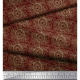 thumbnail image 3 of Soimoi Red Viscose Chiffon Fabric Print Block Print Fabric by the Yard 42 Inch Wide, 3 of 3