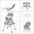 thumbnail image 3 of Baby High Chair, 15 in 1 Convertible Highchair for Babies & Toddlers, Booster Seats with Tray, High Chairs with Baby Activity Center (Grey), 3 of 7