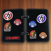 Flip-Page Patch Display, Hook and Loop Tactical Patch Board Binder, Small Military Patch Display, Patch Book Holder Organizer with 4 Pages for Showing Emblem Collections Black